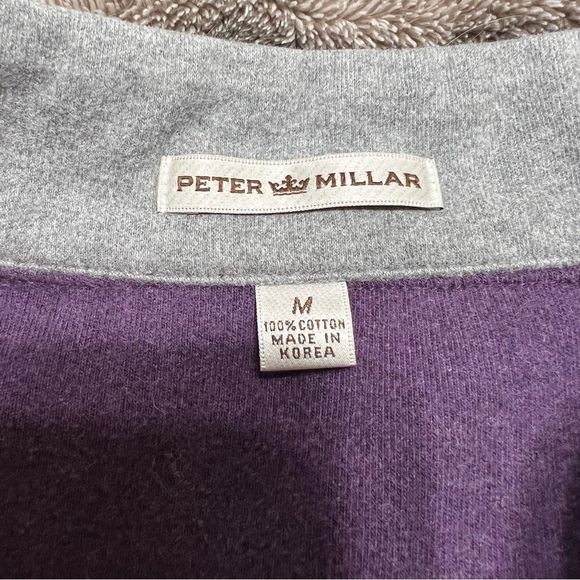 Peter Millar Purple 1/4 Zip Pullover Cotton Sweater size medium - Picture 6 of 6